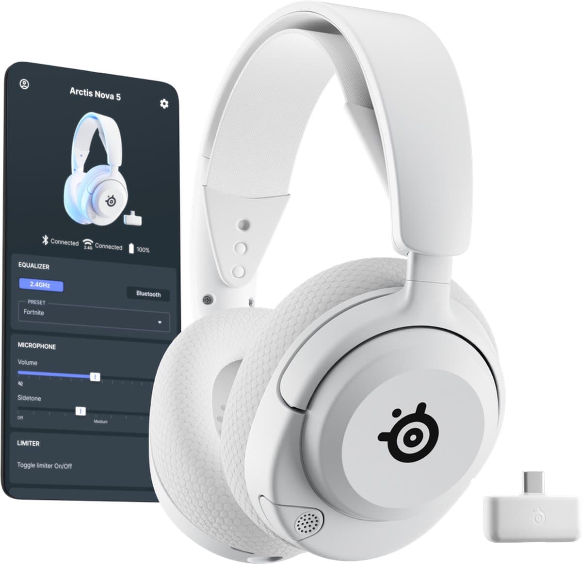 SteelSeries Arctis Nova 5P Wireless gamingheadset - 100+ audio presets - 60 uur accuduur- 2.4GHz & Bluetooth - ClearCast Gen2.X-mic - PS5, PC, Switch 2, mobiel — afbeelding 1