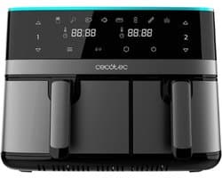 Dubbele Airfryer – Duo Heteluchtfriteuze – Onafhankelijke Kookzones – 8 Programma’s – LED Display – Touchscreen – 2700W