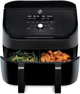 Equivera Dubbele Airfryer - Dubbele Mand - Dual Cook - Heteluchtfriteuse - Verschillende Programma's - Dual Zone - Mega — thumbnail 1