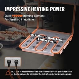 Elektrische Friteuse 8,6 L met Dubbele Bak en Ingebouwde Thermostaat - Ideaal voor Keuken en Feesten — thumbnail 3
