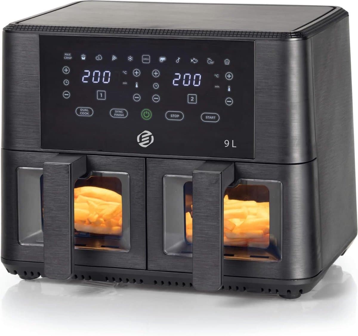 Equivera Dubbele Airfryer - Dubbele Mand - Dual Cook - Heteluchtfriteuse - Verschillende Programma's - Dual Zone - Mega — afbeelding 1