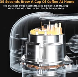 Eszenzics™ Espressomachine - Professionele kwaliteit - 20 Bar - Semi-automatisch - Melkopschuimer - Incl. koffiemolen - Barista - Espresso, cappuccino, latte en mokka — thumbnail 4