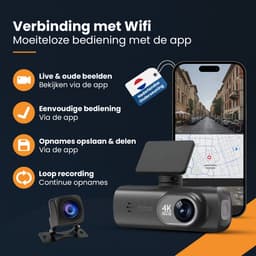Nince Dashcam Voor Auto van Hoge Kwaliteit - Dashcam Full HD 1080P - Voor en Achter — thumbnail 3
