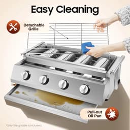 Luxe 4-kops Gasbarbecue – Draagbare Braadmachine voor Outdoor - Camping - BBQ - Kooktoestel — thumbnail 3