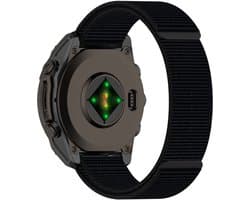 Stravo Ultralicht Solo Nylon Sport bandje geschikt voor Garmin Fenix 5 (Plus) - Fenix 6 (Pro) - Fenix 7 (Pro-Sapphire-Solar) - Fenix E - Fenix 8 47mm - Epix Gen 2 47mm - Quatix 5-6-7 - nylon band voor Garmin smartwatches - Horlogebandje - Zwart
