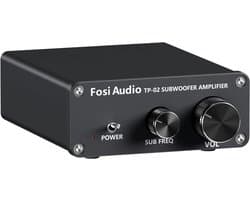 Fosi Audio TP-02 Subwoofer Versterker - Volume- en Frequentieregeling, voor Actieve en Passieve Subwoofers en Bass Shakers