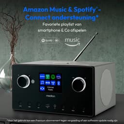 MEDION P85444 2.1 internetradio met subwoofer (DAB+, FM-radio, Spotify Connect, wifi, Bluetooth, streaming, equalizer, kleurendisplay, USB, AUX, wekker, sluimerfunctie, slaaptimer) zwart — thumbnail 5
