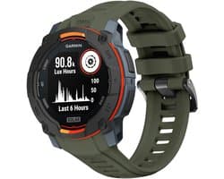 Strap-it Smartwatch siliconen bandje 'Perfect fit' - geschikt voor grotere Garmin Instinct 3 - 50mm (legergroen)