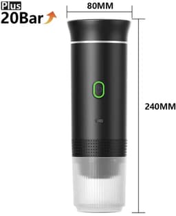 Draagbaar Koffiezetapparaat voor Onderweg - Draadloos voor in de Auto - 12 Volt - Espresso - Nespresso - Dolce Gusto - Capsule Koffie - Gemalen Koffie - Cups - Oplaadbaar - Draagbare Koffiemachine - Zwart — thumbnail 3