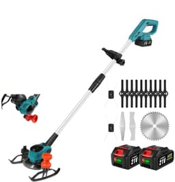 Handmaaier - Grasmaaier - Grastrimmer - Grasschaar - Grasmachine - 3000W - 6-Inch - Elektrische/Accu - Grastrimmer met 90° Verstelbare Kop – Tuingereedschap voor Precisiewerk - 21V/18V Compatibel - Inclusief 2x Accu — thumbnail 1
