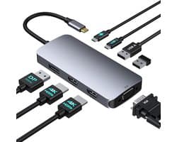 Docking Station Laptop 2x HDMI - Splitter Laptop - USB-C - Universeel