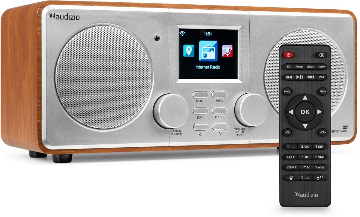 Internetradio - Audizio Foza digitale radio met Bluetooth - DAB radio en FM radio in één - Zilver — afbeelding 1