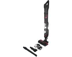 Hoover Steelstofzuiger HFX10H 011 - 2-in-1 functie; stofzuiger en kruimeldief - Krachtige Draadloze Stofzuiger - Zakloos - HEPA-filter - LED verlichting - Inclusief opzetstukken - ANTI-TWIST - Titanium - 1,2L - 365W - 10 jaar garantie op onderdelen