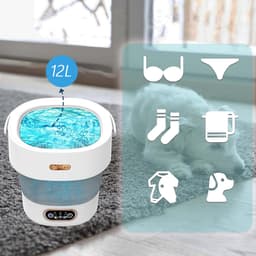 24W 12L Was-droogcombinatie Mini Wasmachine - met 3 standen - Wasmachine + afvoerbuis + afvoermand - geschikt voor babykleding, ondergoed, handdoeken, sokken en klein speelgoed — thumbnail 3