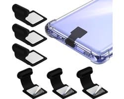 USB-C Poort Stofdichte Plug - 6 stuks - USB-C Stofkap Kappen - Siliconen Stofbeschermers - Beschermt Tegen Stof, Zand, Vuil En Water - Geschikt Voor Laptop Smartphones - Zwart