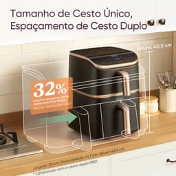 Cosori Turbo Tower Pro Smart Enkel 10,8 l Vrijstaand 2630 W Heteluchtfriteuse Zwart, Goud — thumbnail 15