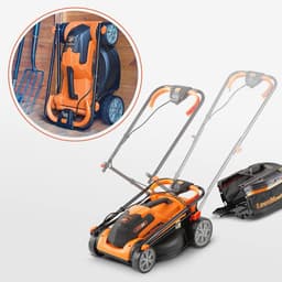 Elektrische Grasmaaier 24V met Accu, 34cm Maaibreedte, 6 Niveaus van Maaihoogte en 32L Grasopvangzak — thumbnail 4