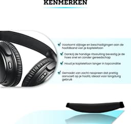 Somstyle Hoofdband Cover Geschikt voor Bose Quiet Comfort 2, QC15, QC25, QC35, QC2, QC3, AE2 & AE2i Koptelefoon - Neopreen - Band voor Hoofdtelefoon - Zwart — thumbnail 2