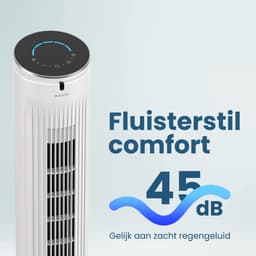 Auronic Torenventilator - Vloerventilator - Luchtkoeler - Ventilator Staand - 105 CM - 5 Snelheden - Met Afstandsbediening - Stille Ventilator - Fan - 45 dB - Wit — thumbnail 5