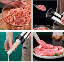 CRLYN® Worstenvuller - Worstenmaker Machine - Handmatig - RVS - Zilver en Zwart — thumbnail 5