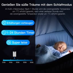 COSTWAY 16000BTU Mobiele airconditioning met afvoerslang, 5-in-1 airconditioner, 4700 W, ventilatorkachel, luchtontvochtiger met slaapmodus, verwarmen en koelen, afstandsbediening/app, 24-uurs timer — thumbnail 5