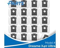 Dreame X40 Ultra Stofzakken (20 Stuks, Plus.Parts® alternatief voor RDB8)