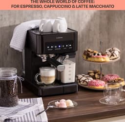 Klarstein Koffiemachine Arabica Comfort portafiltermachine 1350 watt 20 bar 1,8 liter touch control - Espressomachine - Stoompijpje LED - RVS - Coffee Machine Koffieautomaat — thumbnail 4