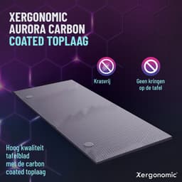 Xergonomic Game Bureau - Gaming Desk - Carbonfiber look - B125xH75xL62 cm - Computer Tafel - Incl. beker-, koptelefoonhouder en kabelorganizer - Xergax - Zwart — thumbnail 12