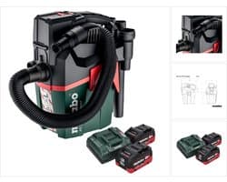 Metabo AS 18 L PC Compact accustofzuiger 18 V 6 l IPX4 stofklasse L nat en droog + 2x accu 10,0 Ah + oplader