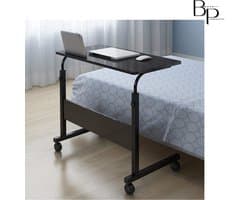 Mobiele Bureau - Laptop bijzettafel - Sta bureau voor laptop tafel voor thuis - Bureau Op Wielen - thuiskantoor - (80cm * 40cm) | Laptoptafel | voor laptop, tablet boek of ontbijt op bed | Bedtafel | Tablethouder | Inklapbaar | Onbij