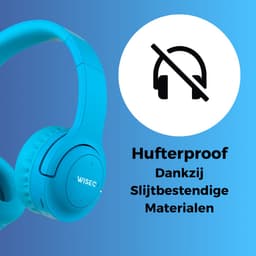 WiseQ HERO Koptelefoon Kinderen – Blauwe Draadloze Kinderkoptelefoon Bluetooth – 13dB Geluidsdempend – 38u Bluetooth & Microfoon – Blauw — thumbnail 5