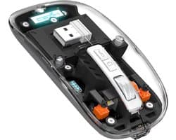 Draadloze Muis voor Laptop en Computer Zwart - Bluetooth - Ergonomisch 2.4G - LED Transparant omhulsel - Laptop - Universeel - LED - USB C