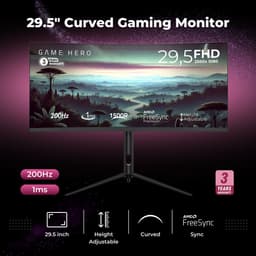 GAME HERO® 29.5 inch Curved Ultrawide Gaming PC Monitor - 200 Hz - 1ms — thumbnail 2