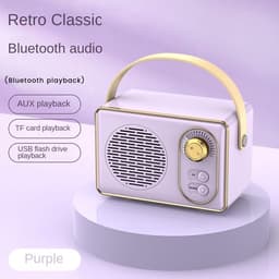 Hoogwaardige Retro Bluetooth speake - Bluetooth speaker - met Ultra Lange Batterijduur - Wit — thumbnail 4