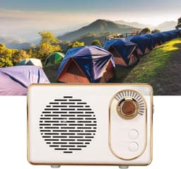 Retro bluetooth-speaker-Retro-speaker-Bluetooth 5.0-extra bas-Wit — thumbnail 5
