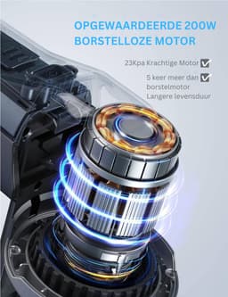DailySupplies® Stofzuiger Zonder Zak - Steelstofzuiger Draadloos - Steelstofzuigers - Stofzuigers - Vacuum Cleaner - Blauw — thumbnail 3