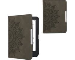 kwmobile ereader hoesje van kunstleer - geschikt voor Kobo Clara 2E - Met magneetsluiting - In grijs Opkomende Zon design
