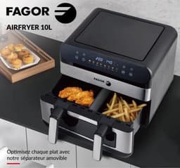 Olievrije friteuse - FAGOR - Airfryer FGF10 - 10L - 2400 W - Touchscreen - 8 vooraf opgenomen standen - Grote kooktank — thumbnail 4