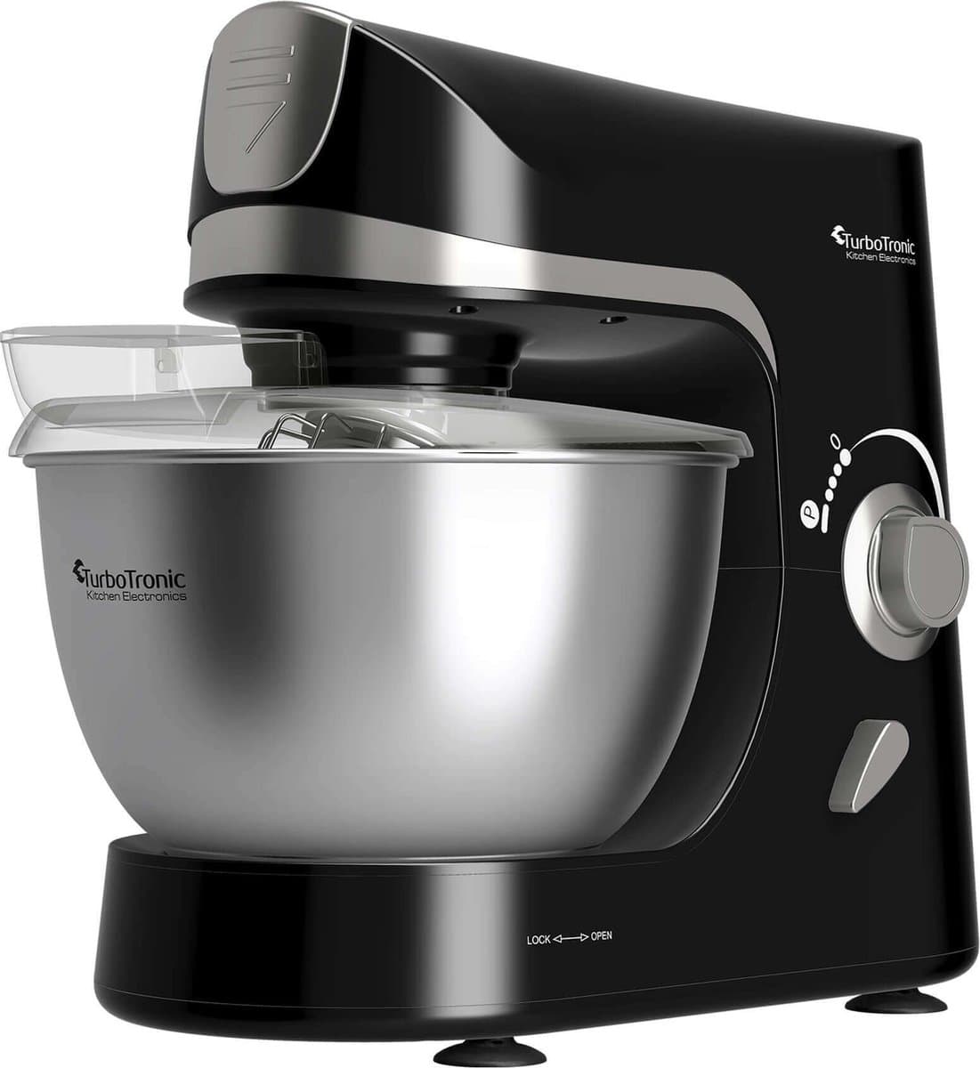 TurboTronic TT-002 Pro-Mix Keukenmachine - Foodprocessor - Staande Keukenmixer- keukenrobot- 5 Liter - 2000W - Zwart — afbeelding 1