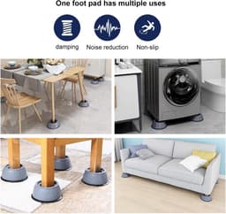 wasmachine dempers - 4 stuks - Wasmachine Verhoger - trillingsdempers - Binnendiameter 5.5cm*onderkant 9cm - Anti Slip Trilmats - Schokdemper - Wasmachine Trillingsdempers - rubberen pad - groot — thumbnail 5