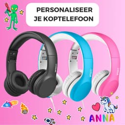 WiseQ Junior Kinderkoptelefoon met Draad – Koptelefoon Meisje – Koptelefoon Kind vanaf 3 Jaar – Hoofdtelefoon met Kabel – 85 dB Volumebegrenzer – Opvouwbaar – Met Stickers – Roze — thumbnail 7