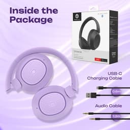 PowerLocus - Universe - Active Noise Cancelling Koptelefoon - Hybric ANC mode - 60+ uur batterijduur - Over-Ear - Microfoon - Koptelefoons - Deep Bass Modi - Purple — thumbnail 7
