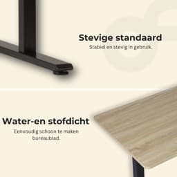 OfficeSense OS50 Zit Sta Bureau Elektrisch 120 x 60 CM - Verstelbaar in hoogte - Licht Eiken Blad — thumbnail 5