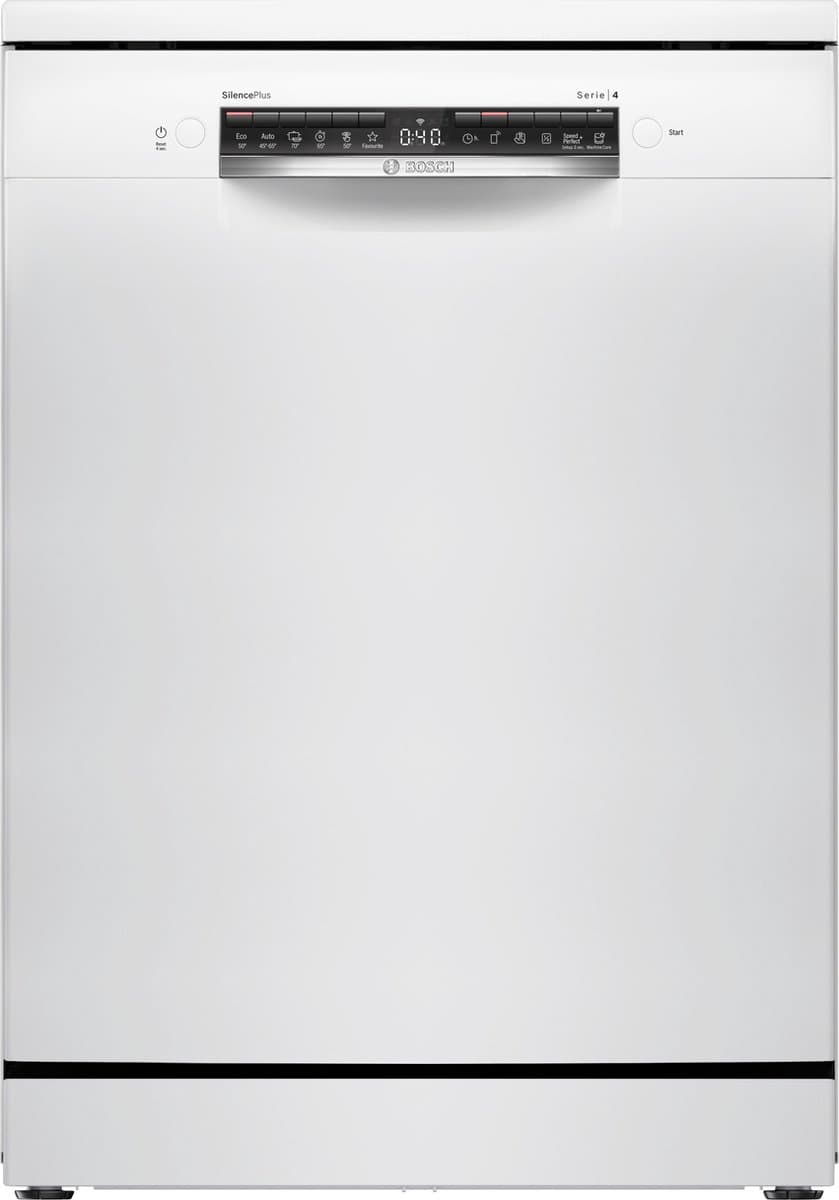 Bosch SMS4EVW08E - Serie 4 - Vaatwasser - Vrijstaande vaatwasser - 60 cm - Wit - Energielabel B - Home Connect - Efficient Dry: verbeterde droogprestaties door de automatisch geopende deur — afbeelding 1