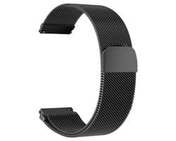 20mm Universeel RVS horlogeband Mesh Milanese Lus (Zwart) voor Smartwatch en voor een regulier horloge zoals Casio Rolex Seiko Tudor Pagani Homage etc
