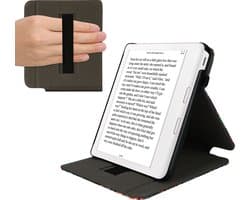 kwmobile e-reader hoesje geschikt voor Kobo Libra Colour hoes - Ereader flip case met standaard - Kunstleren e reader cover - bibliotheek design in meerkleurig