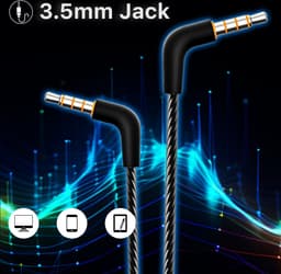 Bedrade Oordopjes met Haakse 3.5 mm Jack Aansluiting - In-Ear Sport Oortjes met Draad en Microfoon - Extra Bass - Super Comfortabel — thumbnail 5