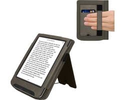 kwmobile e-reader hoesje geschikt voor Pocketbook Verse / Verse Lite / Verse Pro / Color / Vivlio Light/Light HD hoes - E reader flip case van kunstleer - Ereader cover met stand - Paardenbloemen Liefde design in grijs