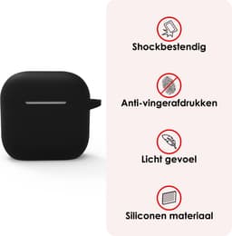 Hoes - Geschikt voor Apple AirPods 4 - Siliconen Hoesje met Clip - Silicone Case Cover - Zwart — thumbnail 3