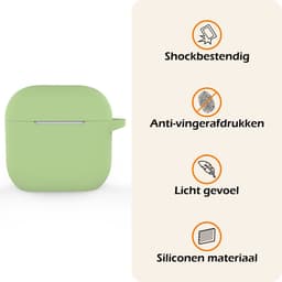 Hoesje - Geschikt voor Apple AirPods 4 - met Clip - Siliconen Hoes - Silicone Case Cover - Groen — thumbnail 3